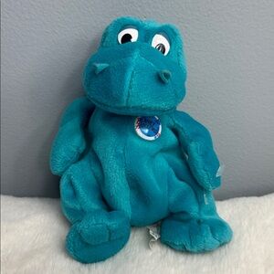 Planet Hollywood Bubba Blue Dinosaur Plush Stuffed Toy Souvenir 1997 VTG